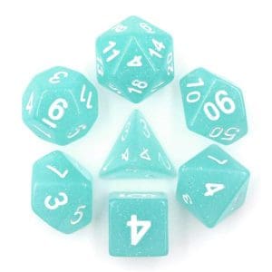DnDice Acrylic Alchemy: Eye C Blue Dice Set