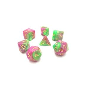 DnDice Acrylic Alchemy: Garish Ghoul Dice Set