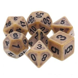 DnDice Acrylic Alchemy: Golden Grumbler Dice Set