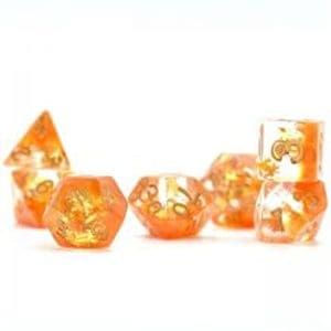 DnDice Acrylic Alchemy: Maple Syrup Dice Set