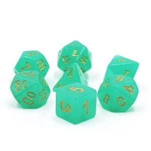 DnDice Acrylic Alchemy: Minty Mantis Dice Set