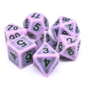 DnDice Acrylic Alchemy: Moaning Mulberry Dice Set