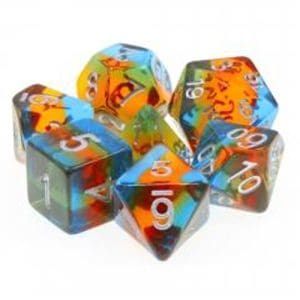 DnDice Acrylic Alchemy: Neon Sunriser Dice Set