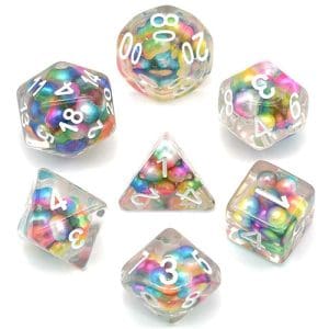 DnDice Acrylic Alchemy: Rain Balls Dice Set