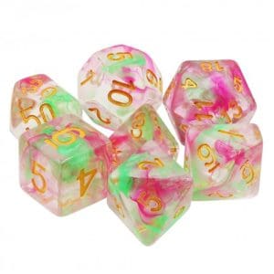 DnDice Acrylic Alchemy: Rose Blush Dice Set