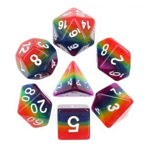 DnDice Acrylic Alchemy: Taste the Rainbow Dice Set