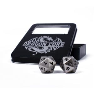 DnDice Dragon Core: Brilliant Silver Dice Set
