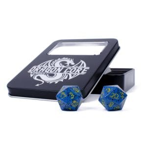 DnDice Dragon Core: Wyrming Black & Blue Dice Set