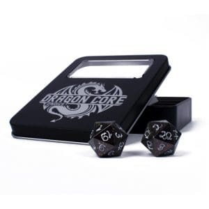 DnDice Dragon Core: Wyrming Black & Purple Dice Set