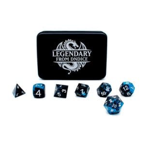 DnDice Legendary Elder Precision: Blue and Black Dice Set