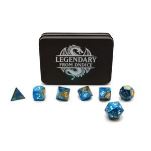 DnDice Legendary Elder Precision: Blue and Yellow Dice Set
