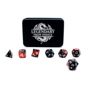 DnDice Legendary Elder Precision: Orange and Black Dice Set