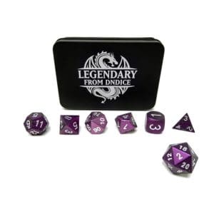 DnDice Legendary Elder Precision: Purple & Grey Dice Set
