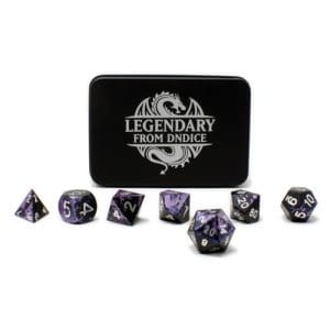 DnDice Legendary Elder Precision: Purple and Black Dice Set