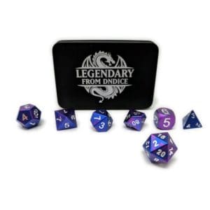 DnDice Legendary Elder Precision: Purple and Blue Dice Set