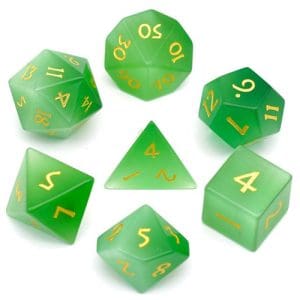 DnDice Legendary Spell Fury: Green Tiger Eye Dice Set