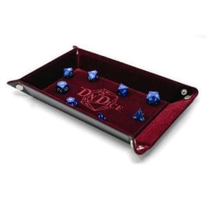 Folding Dice Tray - Felt Folding Tray, Burgundy