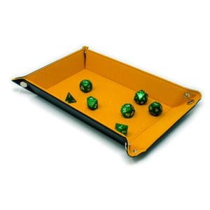 Folding Dice Tray - Felt Folding Tray, Orange