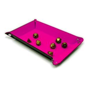 Folding Dice Tray - Felt Folding Tray, Pink