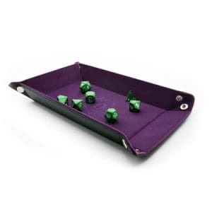Folding Dice Tray - Felt Folding Tray, Purple