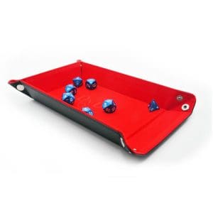 Folding Dice Tray - Felt Folding Tray, Red