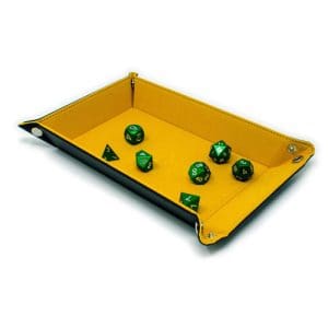 Folding Dice Tray - Felt Folding Tray, Yellow