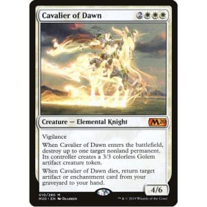 Magic: the Gathering - Single Card - Core Set 2020: Foil Cavalier of Dawn (Pack to Sleeve)