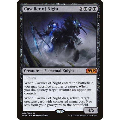 MTG: Single Card - Core Set 2020: Foil Cavalier of Night (Pack to Sleeve) MTG: Single Card - Core Set 2020: Foil Cavalier of Night (Pack to Sleeve)