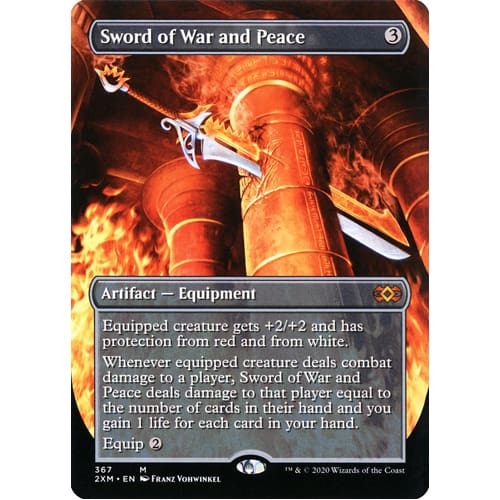 MTG: Single Card - Double Masters: Borderless Sword of War and Peace (Pack to Sleeve) MTG: Single Card - Double Masters: Borderless Sword of War and Peace (Pack to Sleeve)