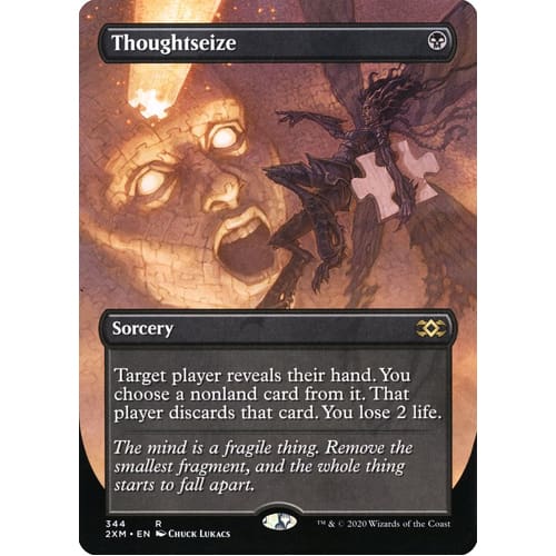 MTG: Single Card - Double Masters: Borderless Thoughtseize (Pack to Sleeve) MTG: Single Card - Double Masters: Borderless Thoughtseize (Pack to Sleeve)