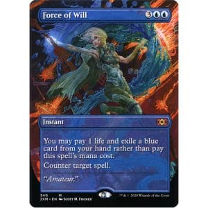 Magic: the Gathering - Single Card - Double Masters: Foil Borderless Force of Will (Pack to Sleeve)
