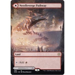 Magic: the Gathering - Single Card - Zendikar Rising: Borderless Foil Needleverge Pathway // Pillarverge Pathway (Pack to Sleeve)