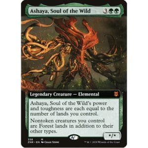 Magic: the Gathering - Single Card - Zendikar Rising: Extended Art Ashaya, Soul of the Wild (Pack to Sleeve)