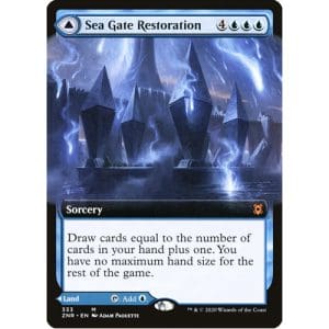 Magic: the Gathering - Single Card - Zendikar Rising: Extended Art Sea Gate Restoration // Sea Gate, Reborn (Pack to Sleeve)