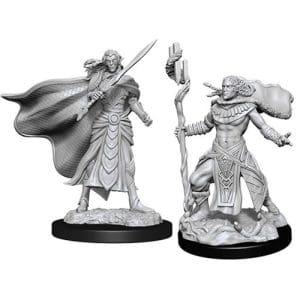 Magic the Gathering Unpainted Miniatures (Wave 14): Figure #7 - Elf Fighter and Cleric