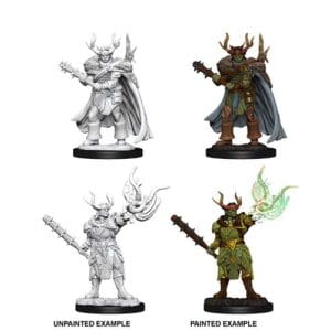 Pathfinder Deep Cuts Unpainted Miniatures (W10) - Male Half-Orc Druid