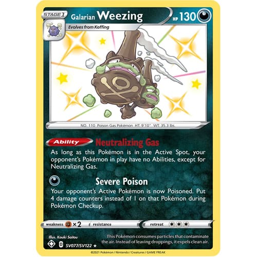 Pokemon TCG: Single Card - Shining Fates: Galarian Weezing (Pack to Sleeve) Pokemon TCG: Single Card - Shining Fates: Galarian Weezing (Pack to Sleeve)