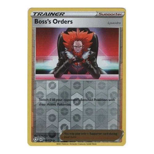 Pokemon TCG: Single Card - Shining Fates: Reverse Holo Boss's Orders (Pack to Sleeve) Pokemon TCG: Single Card - Shining Fates: Reverse Holo Boss's Orders (Pack to Sleeve)
