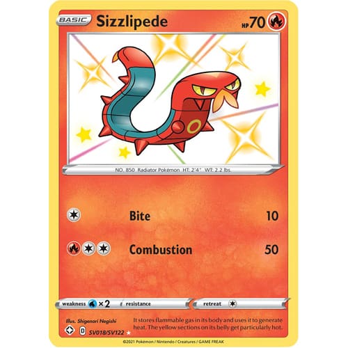 Pokemon TCG: Single Card - Shining Fates: Sizzlipede (Pack to Sleeve) Pokemon TCG: Single Card - Shining Fates: Sizzlipede (Pack to Sleeve)