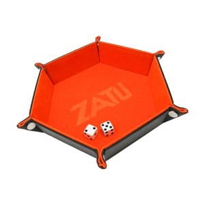 Zatu Small Hexagonal Dice Tray - Orange/Black