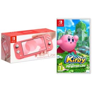 Kirby and the Forgotten Land with Coral Nintendo Switch Lite Bundle