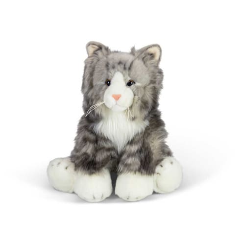 Animigos World Of Nature Medium Grey Fluffy Cat Animigos World Of Nature Medium Grey Fluffy Cat