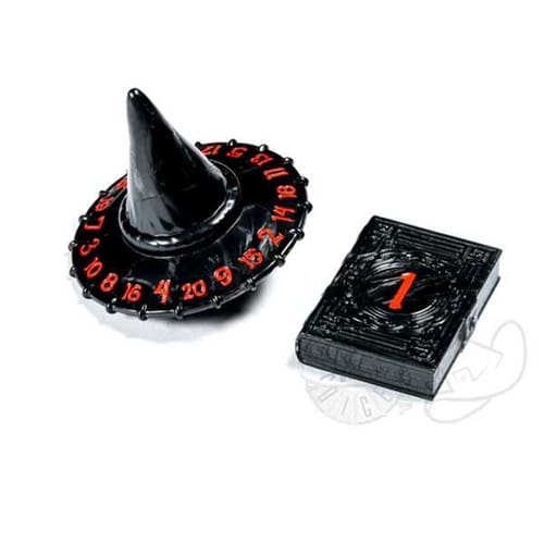 *A Grade* PolyHero Dice: Wizard d20 Wizard Hat and d2 Spellbook in Shadow *A Grade* PolyHero Dice: Wizard d20 Wizard Hat and d2 Spellbook in Shadow