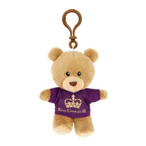 10cm Keeleco King Charles III Purple T-Shirt Bear Keyclip