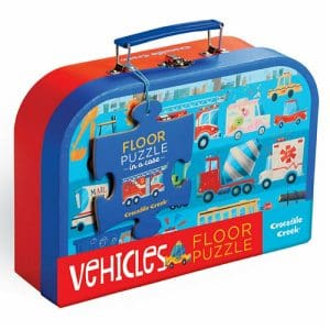 Crocodile Creek 24pc Floor Puzzle Case/Vehicles