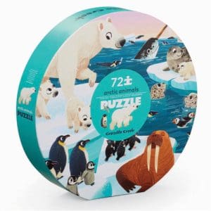 Crocodile Creek 72pc Round Box Puzzle/Arctic Animals