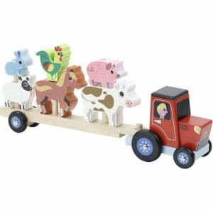 Vilac - Tractor and Trailer with Animal Stacking Game