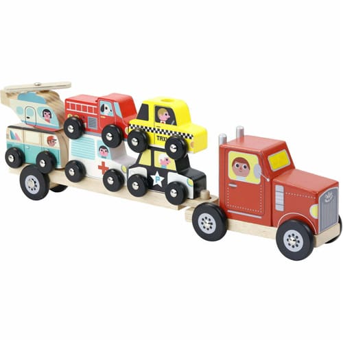Vilac - Truck and Trailer with Vehicles Stacking Game
