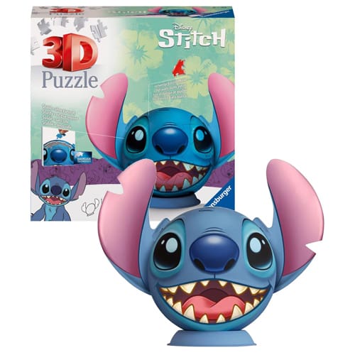 Lilo & stitch puzzle 3d balle avec oreilles stitch (72 pièces)