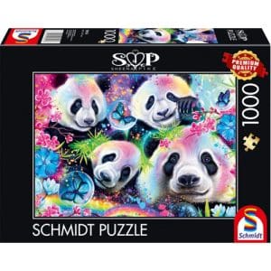 Sheena Pike: Neon Rainbow Pandas (1000pc)